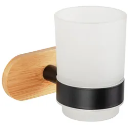WENKO Turbo-Loc® Zahnputzbecher Mod. Orea Uno Bamboo, Befestigen ohne bohren