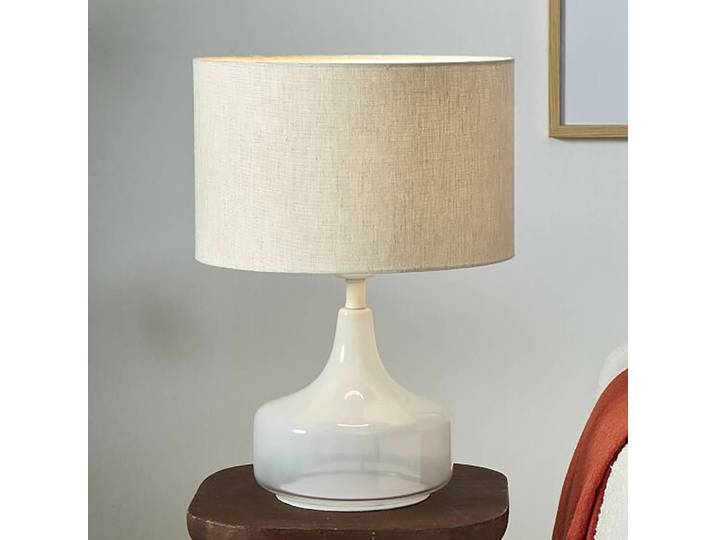 Lampe de table Reykjavik Type A Ø 32cm Gris/Beige Lin E27