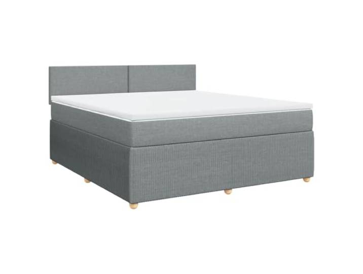 vidaXL Boxspringbett mit Matratze Hellgrau 180x200 cm Stoff