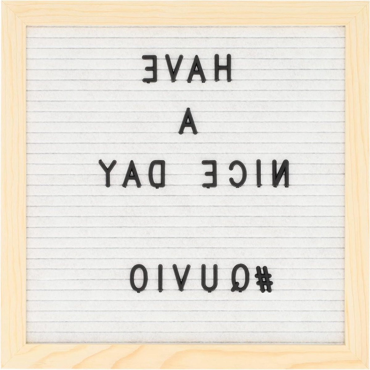 Wit Letterbord van Vilt met Standaard voor Interieur Decoratie - Breedte: 25,5 cm