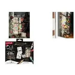 Uni-ball, Marker, Kreidemarker Chalk marker, 4er Weihnachtsbox TRADI farbig sortiert, Rundspitze, Strichstärke: 1,8 m (4x)
