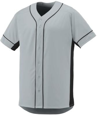 Augusta Sportswear 1660 Athletic Slugger Jersey T-Shirt in Silver/Black size Large   Polyester