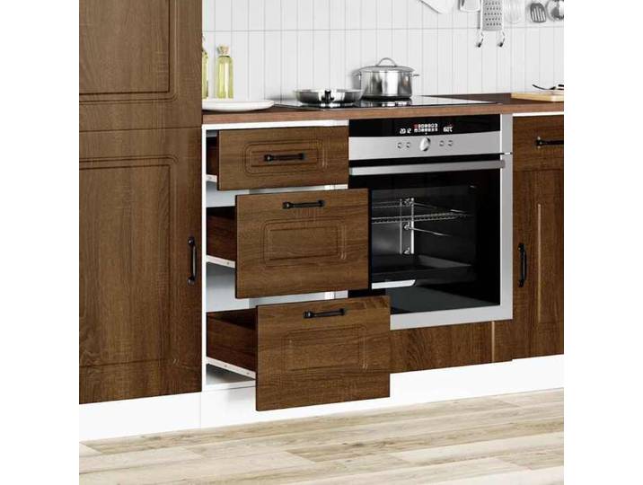 Moderne Buffet cuisine - Armoire de cuisine Kalmar - chêne marron bois d'ingénierie @@1361