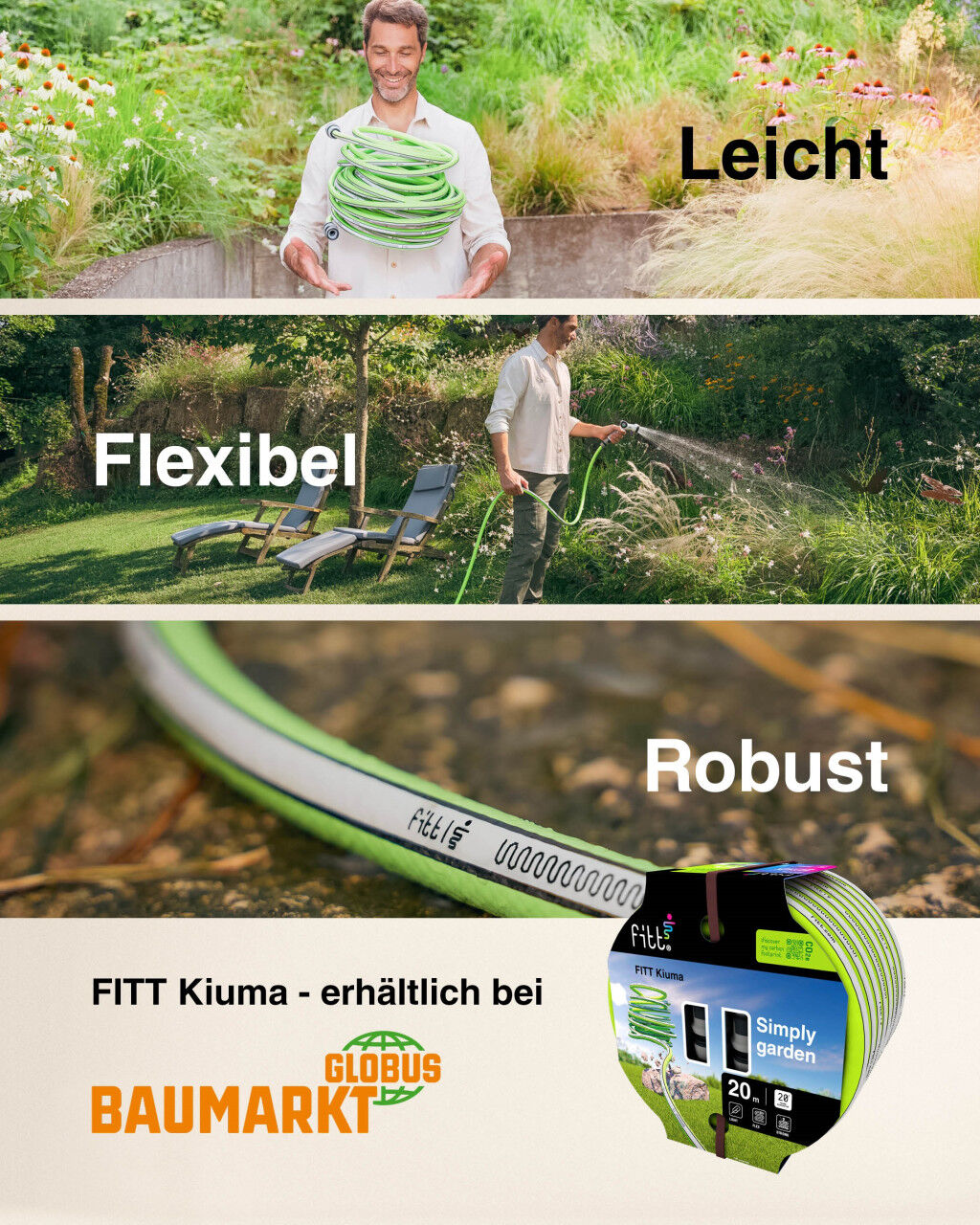 Fitt Gartenschlauch Kiuma Lime 15 m Ø 13 mm (1/2)