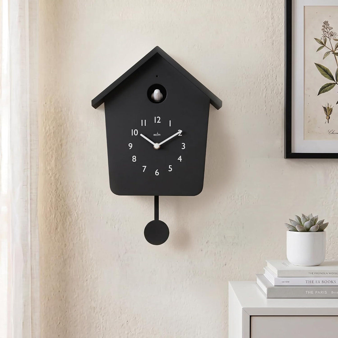 Acctim Casper Cuckoo Wall Clock Black 23cm W X 26.4cm H X 18.9cm D