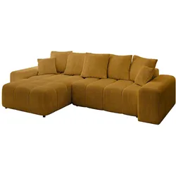 ECKSOFA Ottomane links ENIL-L 297x189x68 Senfgelb Cord