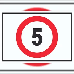 HB-Druck Tempo 5 km/h Geschwindigkeitsbegrenzung Schild Symbol A5 (148x210mm)