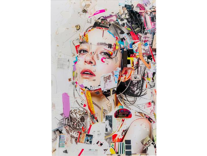 Glasbild KARE DESIGN Artsy Portrait 80x120cm , farbe bild(er): bunt, B:80cm H:120cm T:0,4cm, Glas, Polypropylen, Bilder, Glasbild