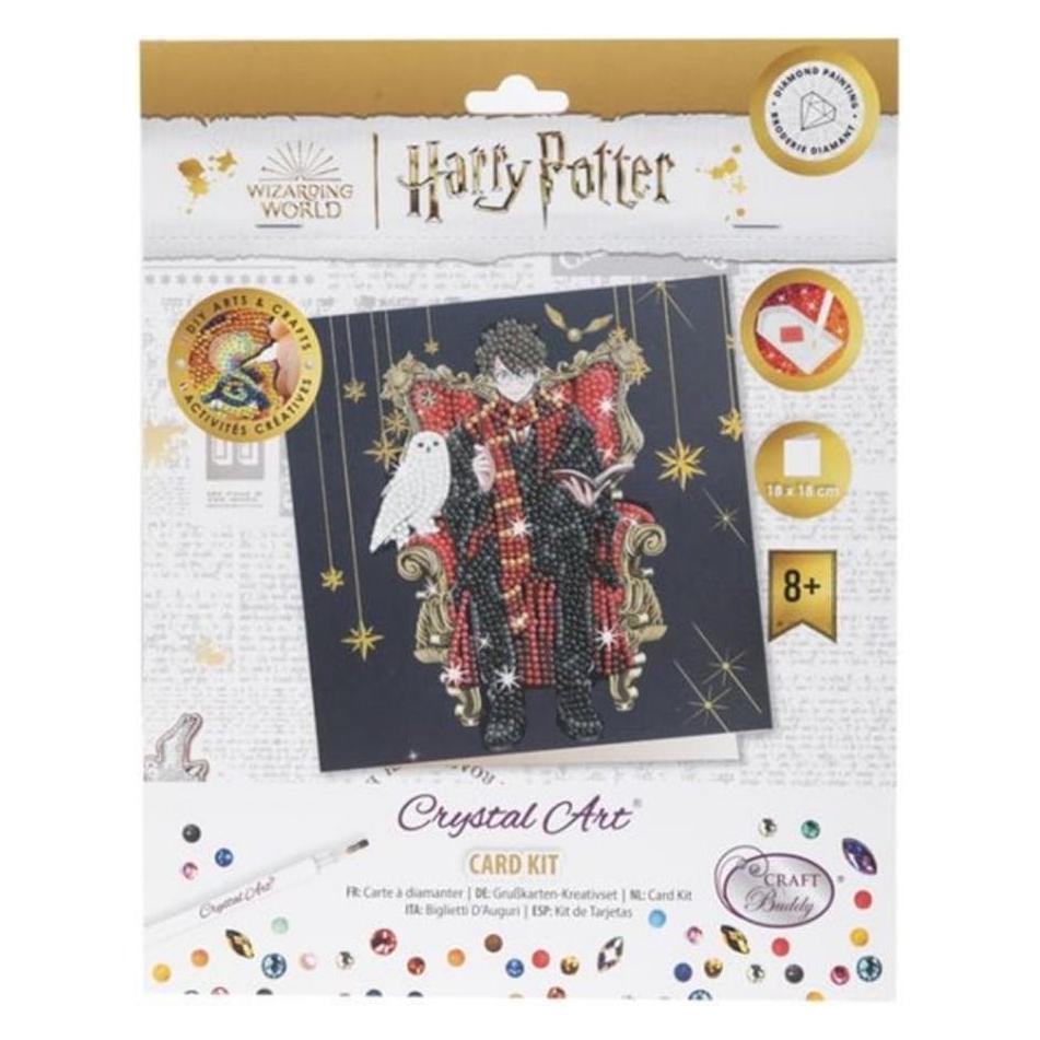 Craft Buddy Harry & Hedwig, 18x18cm Crystal Art Card (CCK-HPS402)