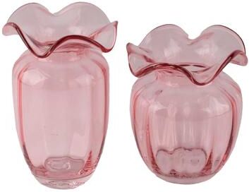 Aria Home Fleurine Colored Glass Goblet Table Vase Decor Set of 2