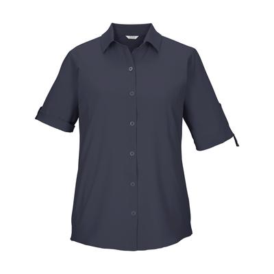 Funktionshemd KILLTEC "KOS 85 WMN WVN SHRT", Damen, Gr. 40, Normalgrößen, blau (nachtblau), Obermaterial: 100% Polyester, Hemden, Schnelltrocknende Bluse, krempelbare Ärmel, vielseitig kombinierbar