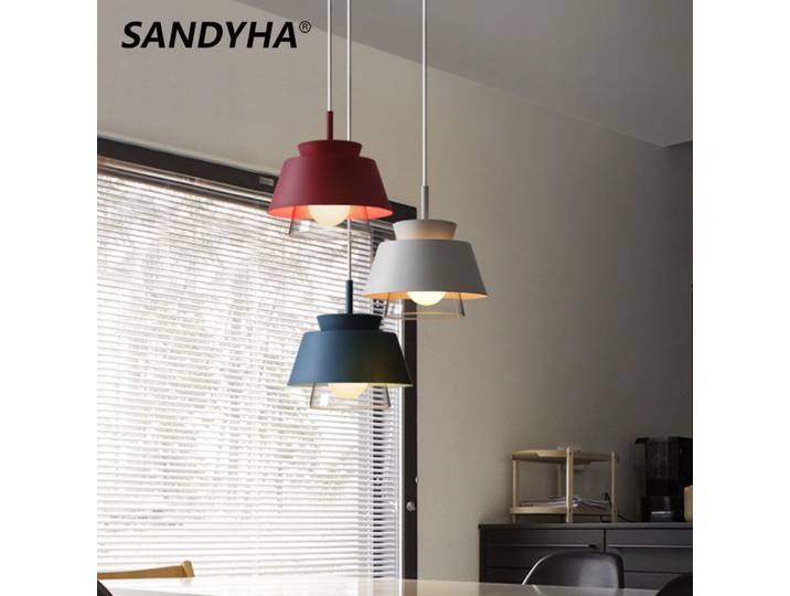SANDYHA-Lampe en verre d'art nordique, lustres à LED, lampes suspendues pour cuisine, table à manger, salon, chambre à coucher, nouveau document
