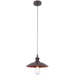 Hängeleuchte Glas gewellt Esstischlampe Pendelleuchte Retro braun Hängelampe Glas braun, 1x E27 Fassung, DxH 25x130 cm