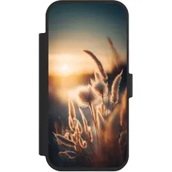 Nivocase Klapphülle für Apple iPhone Air Handyhülle aus Kunst Leder NIVOflip schwarz Natur Sonne Pampasgras (Apple iPhone Air), Smartphone Hülle, Schwarz