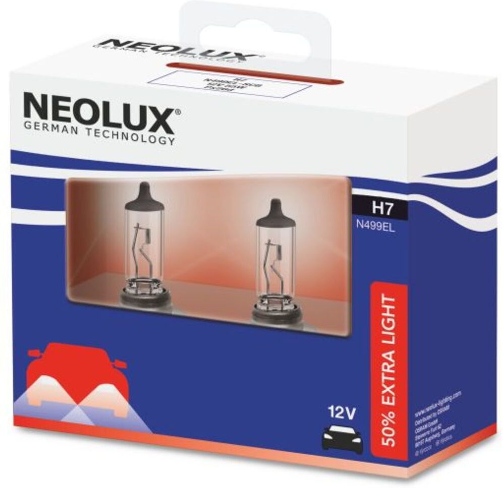 Glühlampe Halogen NEOLUX H7 Extra Light + 50% 12V/55W, 2 Stück