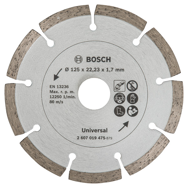 Bosch Diamanttrennscheibe für Baumaterial, Durchmesser: 125 mm 2607019475