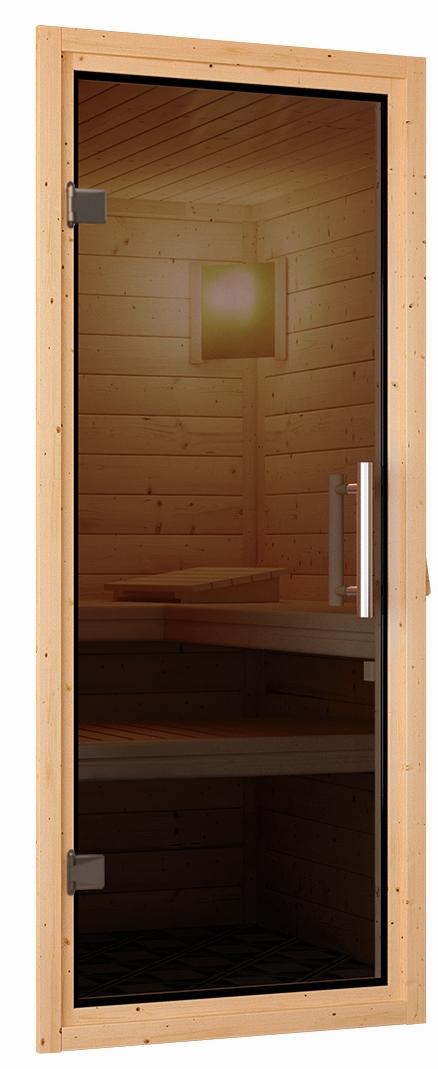 KARIBUHOLZT Sauna Türelement 38/40 mm Kabinen graphit.Ganzglas,781*1 09231686