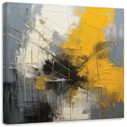 LEINWANDBILD Abstraktion Impressionismus Gold Modern 60x60cm
