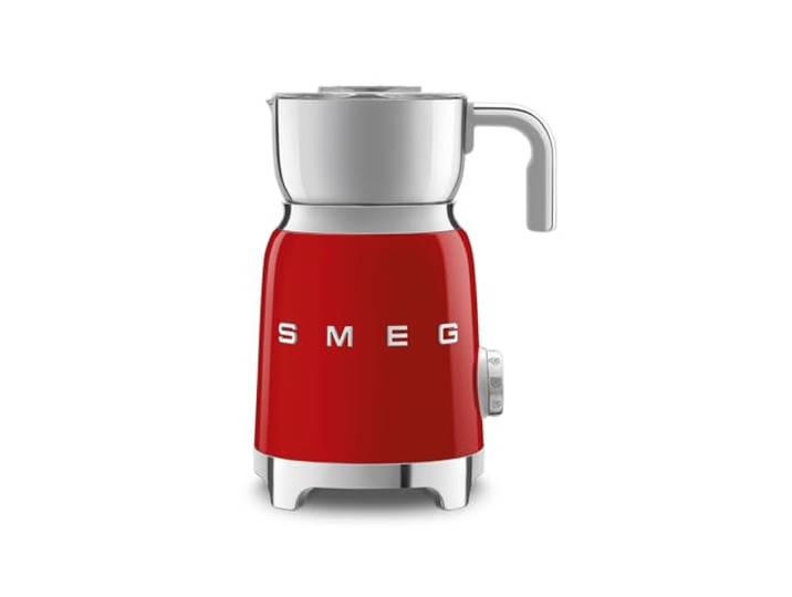 Smeg, Milchaufschäumer Multifunktion MFF11RDEU, mit Induktionssystem, 6 voreingestellte Programme, eine manuelle Funktion, abnehmbare Karaffe von 600 ml, Messkappe, integriertes Umschlag, 500W, Rot