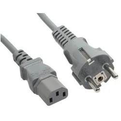 INLINE Netzkabel, Schutzkontakt gerade/Kaltgerät St C13 1.5m grau
