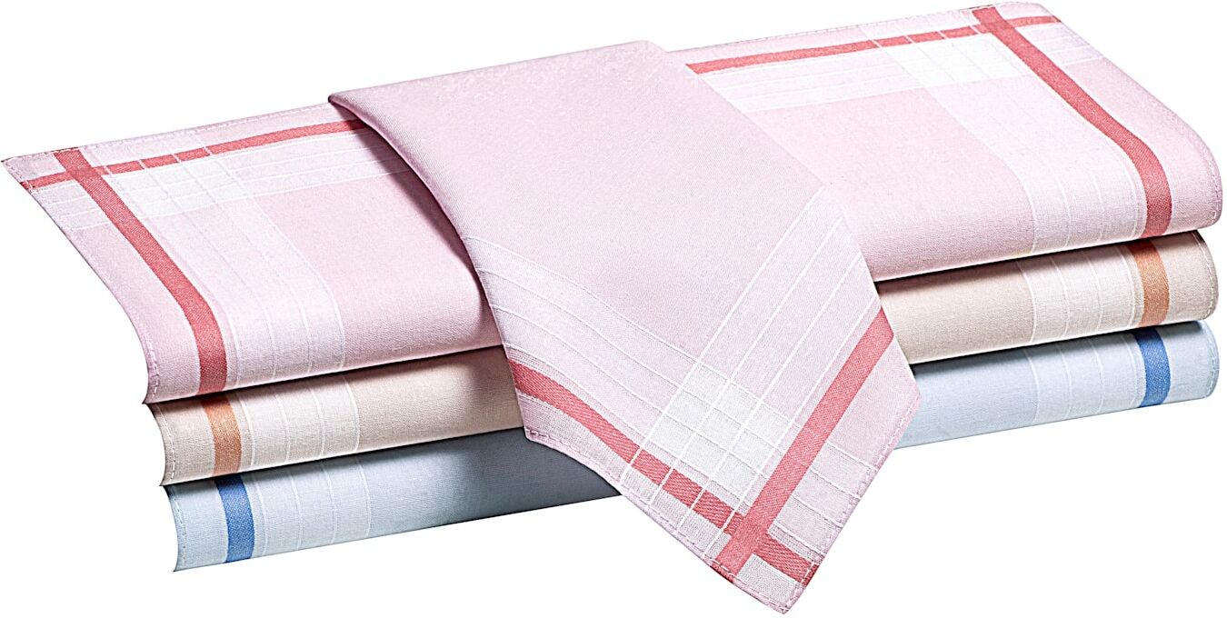 Taschentuch, Damen, Gr. 4-Stück-Packung, farbig, sortiert, Baumwolle, gemustert, Modetücher Taschentuch