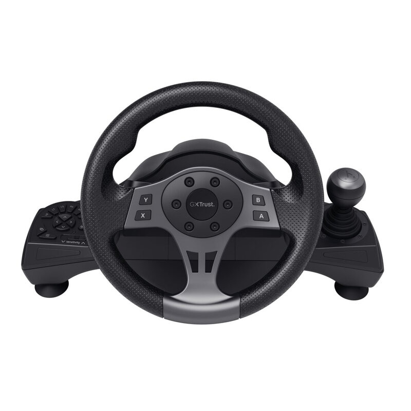 Trust GXT 289 Movi Racestuur met pedalen en vibration feedback, 270-graden draaibereik, Zwart