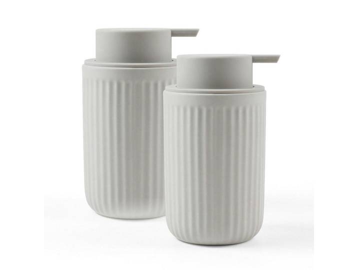 Seifenspender Keramik Grau 350 ml, 8x14x8 cm, Badaccessoires, Seifenspender