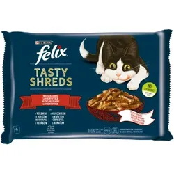 FELIX Tasty Shreds Country Flavours in Sauce 4x80g Katzennassfutter