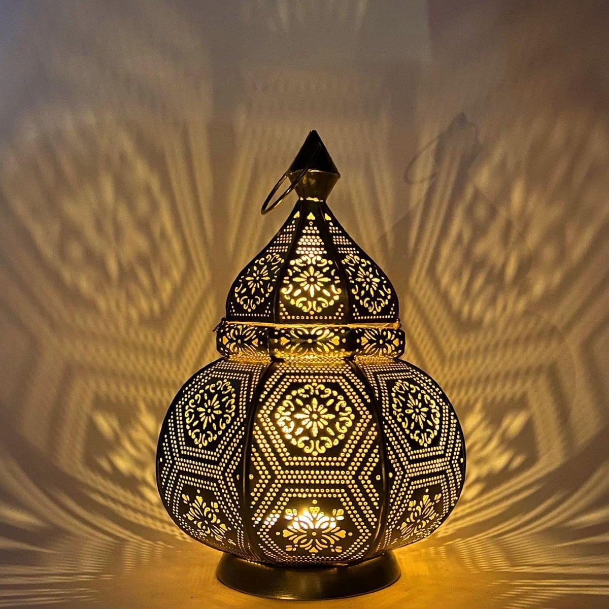 Oosterse Metalen Lantaarn Marokkaanse Lamp Goud Hoogte: 28 cm