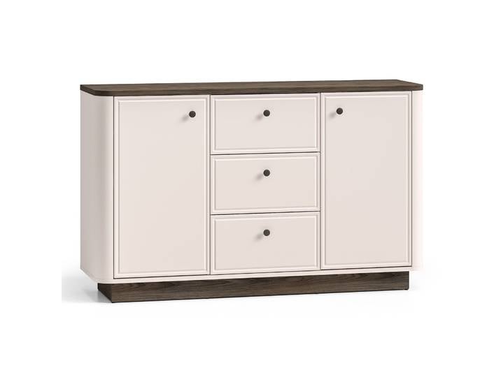 Kommode Vilavio mit zwei Türen und drei Schubladen, 138 cm,