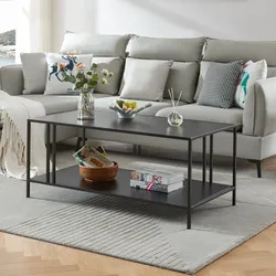 Couchtisch Kumlinge 47x110x55 cm Schwarz [en.casa]