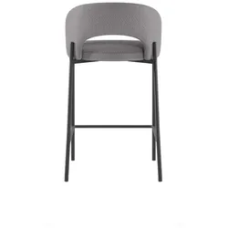 Stones Küchenhocker Greta mit hellgrauem Stoffsitz und graphitgrauen Metallbeinen – ergonomisches Design – Om/394/SGC