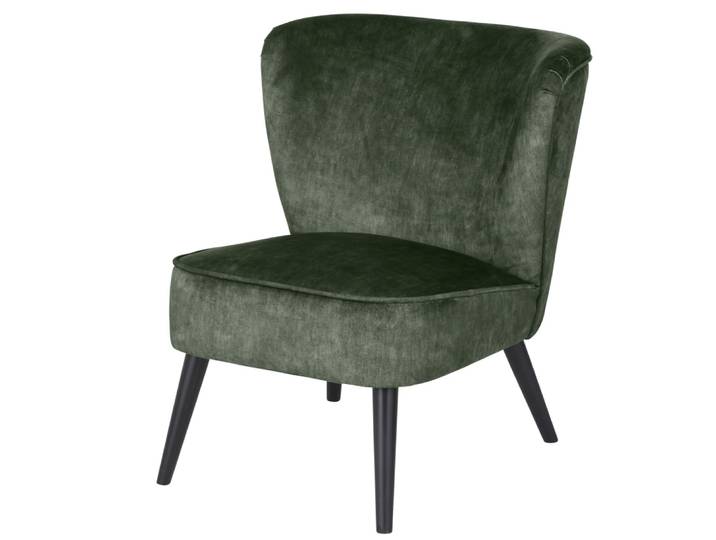 Fauteuil vintage en velours recyclé vert