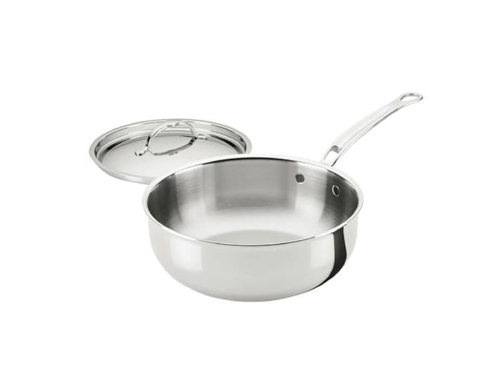 Hestan ProBond Luxe Essential Pfanne mit Deckel, professionell verkleideter Edelstahl, dreilagige ProCore-Konstruktion, polierte Außenseite, Induktions- und ofenfest