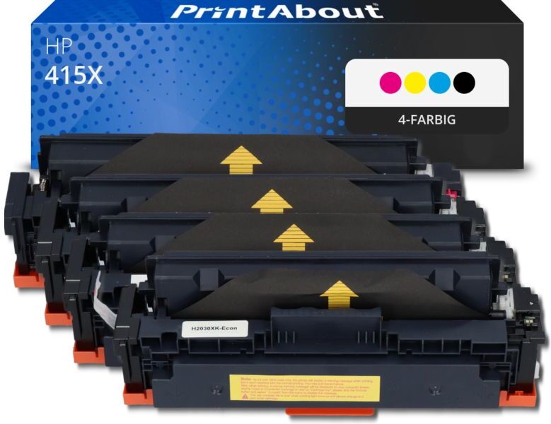 PrintAbout Toner kompatibel mit HP 415X (W2030/31/32/33X) - 4-farbig - Hohe Kapazität - Multipack