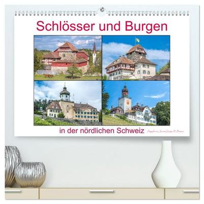 Schlösser und Burgen in der nördlichen Schweiz (hochwertiger Premium Wandkalender 2027 DIN A2 quer), Kunstdruck in Hochglanz