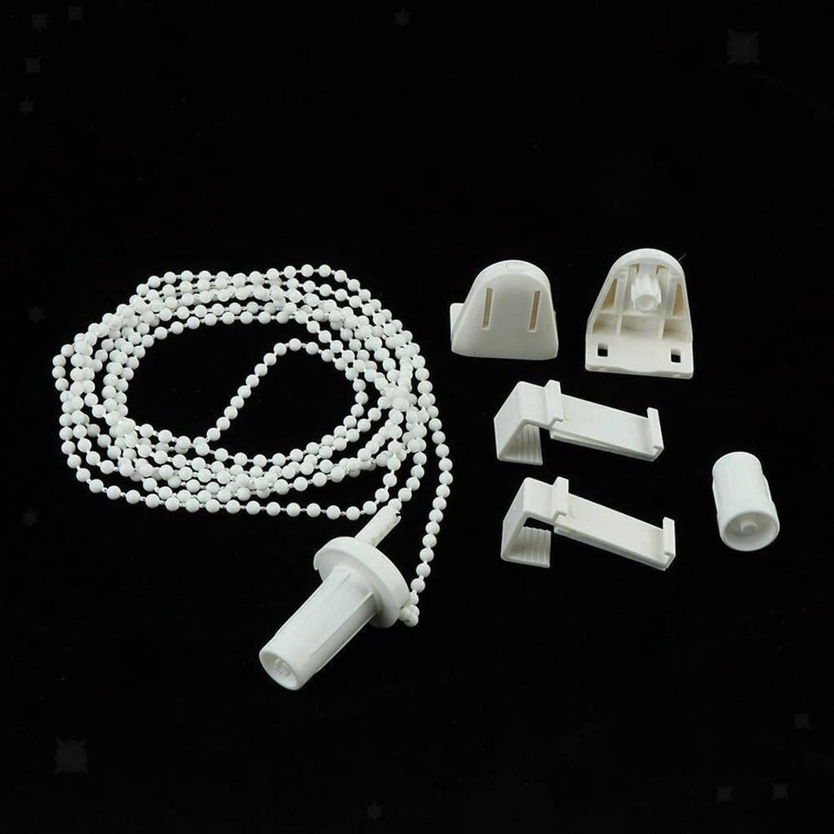 Rolgordijn Reparatieset met Ketting Koppeling Kit voor 17mm Buis, 1 Meter Ketting, Wit