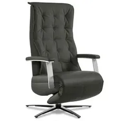 Segmüller Werkstätten Sessel Comforte Uno Anzio C4 Leder Grau Granit