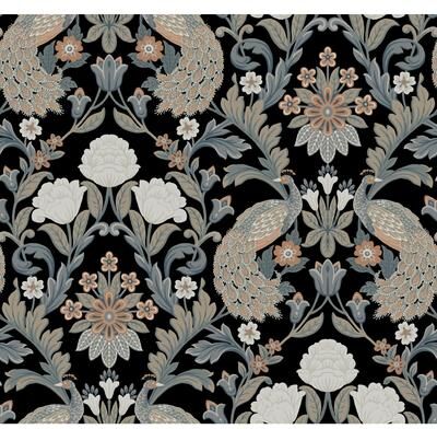 Ronald Redding Plume Dynasty Black Wallpaper
