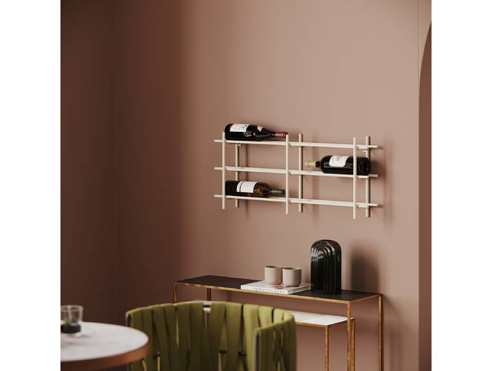 Hänge-Weinregal Cape Town Stahl, pulverbeschichtet Beige/Beige 80 x 34cm
