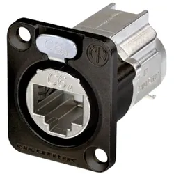NEUTRIK® RJ45 CAT.6A, 8-pol , Metall-, Schneid-Klemmtechnik-Einbaubuchse, Type D, schwarz