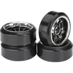 Absima 1:10 Straßenmodell Kompletträder Drifter C 9-Speichen Schwarz-Chrom 4 St. 2510045
