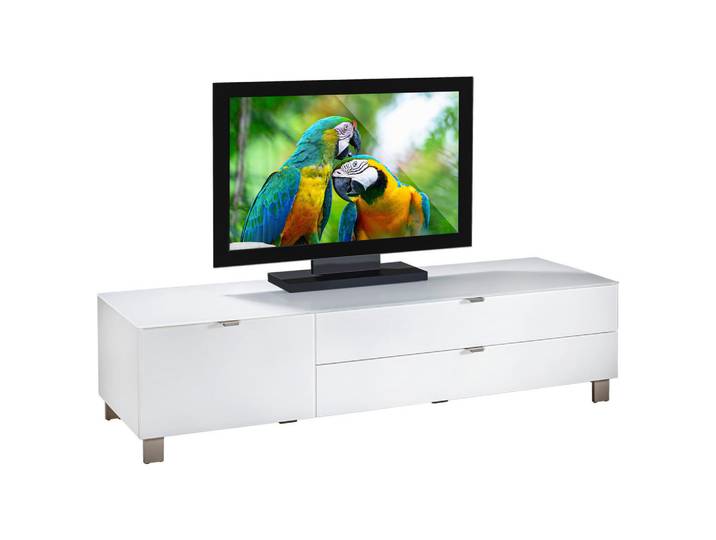 Hom`in Tv-Element, Weiß, Kunststoff, 2 Schublade(n) Schubladen, 165x41.1x52.2 cm, Wohnzimmer, TV Möbel, TV-Racks