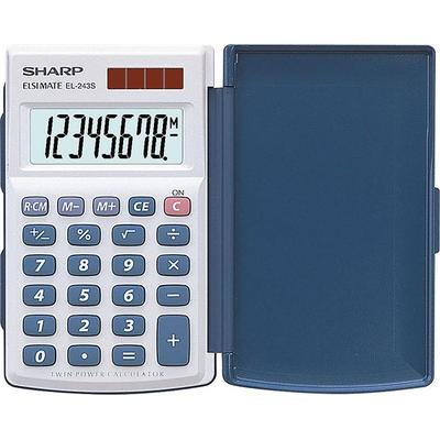 Taschenrechner EL-243S grau, harte Schutzhülle klappbar