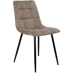Ebuy24 Midde Esszimmerstuhl in hellbraun mit schwarzen Beinen. 2er Set