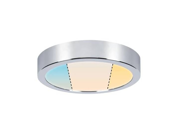Paulmann 78925 Plafonnier LED Panel Aviar IP44 rond 220 mm blanc\, white switch chromé\, avec 1 panneau led de 13 watts en matière plastique\, 2700 K