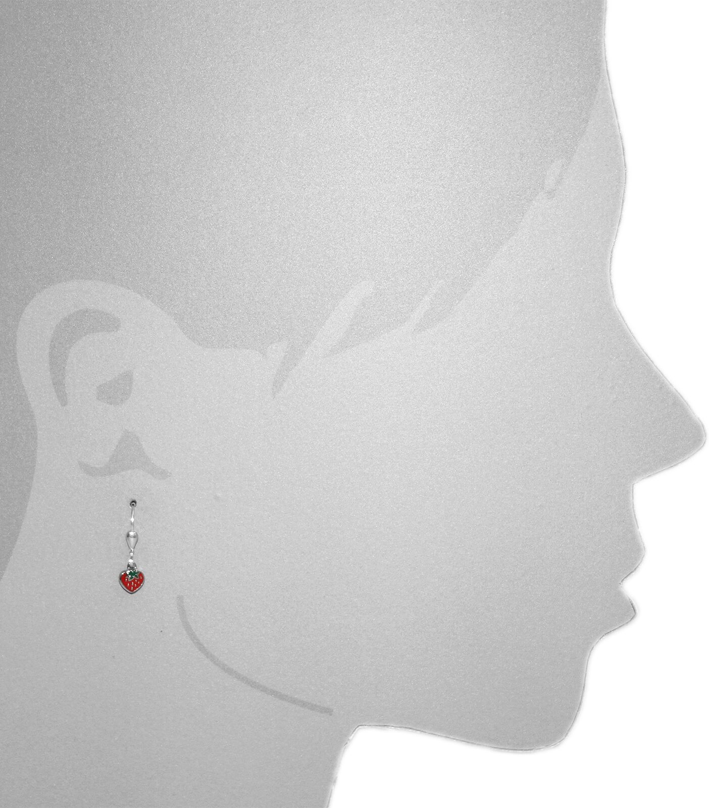 Paar Ohrhänger OSTSEE-SCHMUCK "Ostsee-Schmuck Ohrhänger Erdbeere Ohrhänger Erdbeere", rot (weiß, neutral), Ohrringe, Damen, 22x6mm, Silber 925 (Sterlingsilber), Paar Ohrhänger