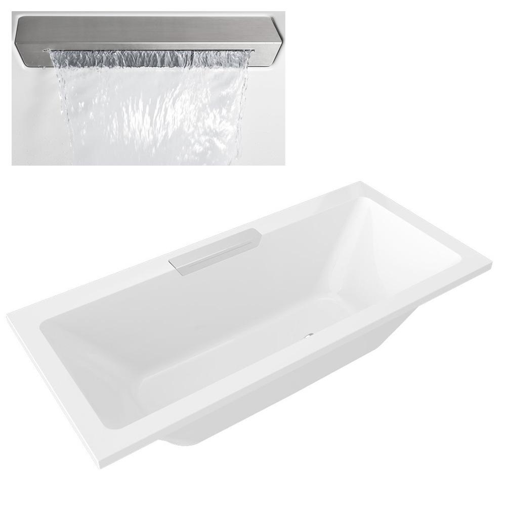 Badewanne 180x85cm mit Wasserfalleinlauf