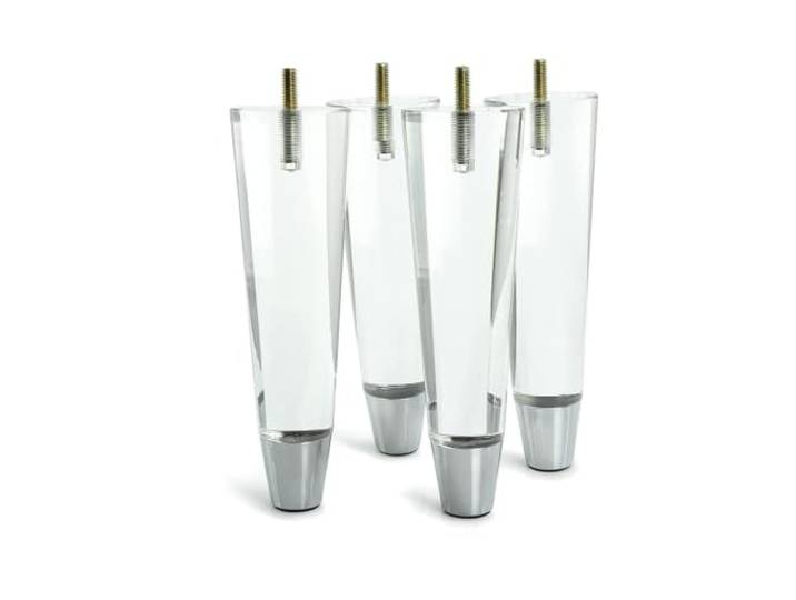 MTMXALBBR 20 cm Acryl-Möbelbeine, Ersatz-Sofafüße, 4er-Set, Schrank, modernes klares Dekor, DIY-Beine, konischer Stil