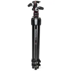 Manfrotto 055XPRO Carbon Tripod w/3W H. (Metall), Stativ, Schwarz